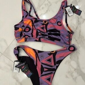 B Fresh gear retro 90s bikini size medium NWT swimsuit bold funky